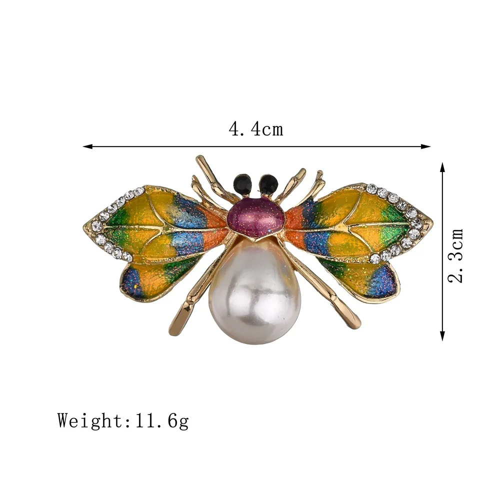 Цветная брошь в виде пчелы для женщин красивые Стразы сплав животное насекомое