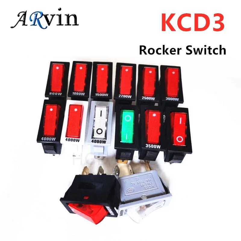 

5 шт./лот KCD3 со световым выключателем, 16 А, 250 В переменного тока, 20 А, 125 В переменного тока, 2/3 контактов, SPDT KCD3, вкл./выкл., 2/3 позиционный кулисны...