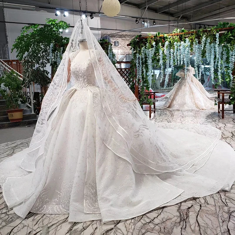 HTL817 роскошное свадебное платье с длинным рукавом v-образным вырезом аппликацией