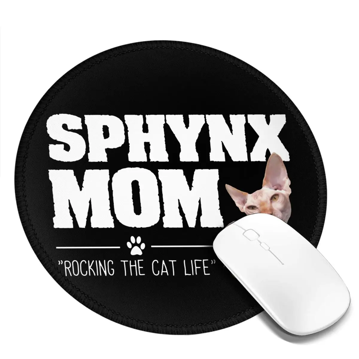 

Sphynx Mouse Pad Sphynx Cat Mom Funny Design Desktop Rubber Mousepad Colorful Anti-Slip Best Photo Mouse Mat