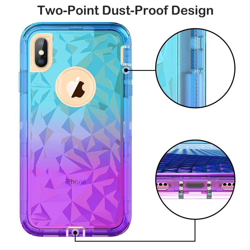 Цветной Твердый чехол с градиентом для iPhone X XS Max 8 7 6 Plus чехол для телефона защитный чехол Fundas Coque для iPhone 8 7 Plus
