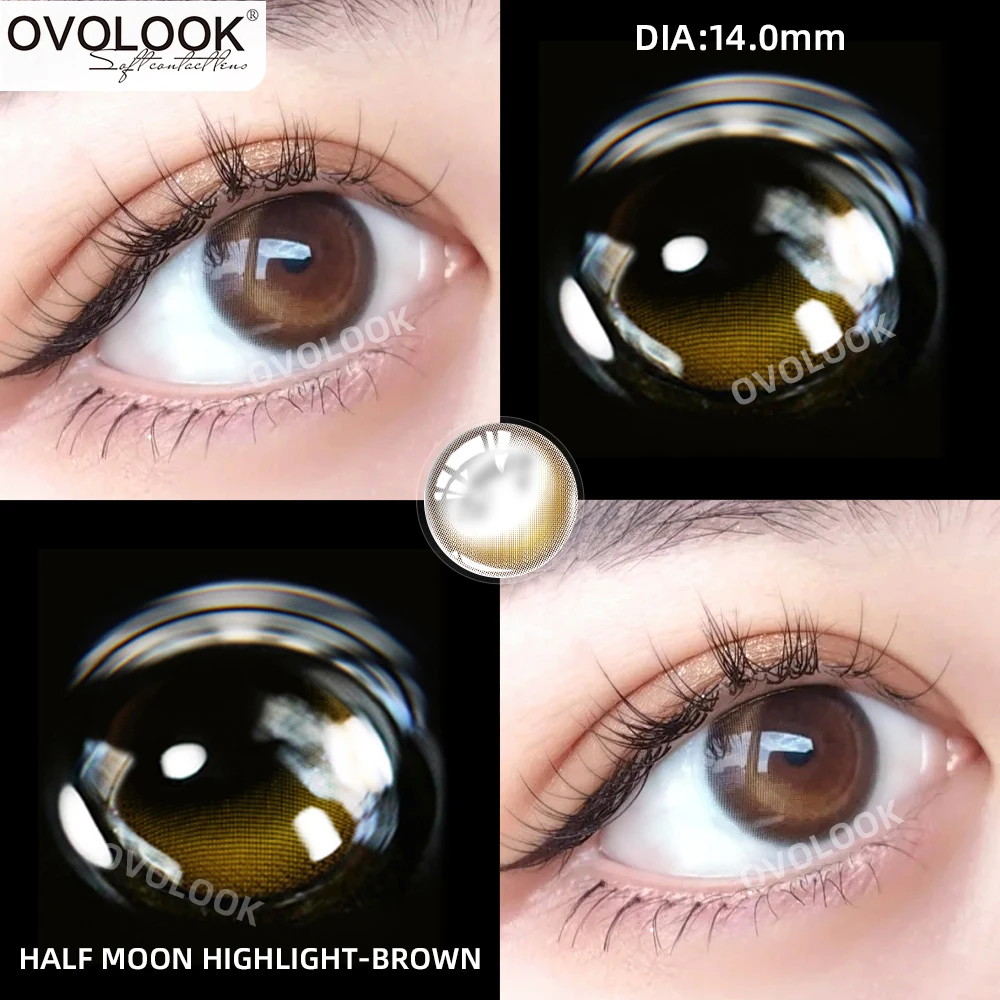 

OVOLOOK-1 Pair 2 Tone Series Lenses Contact Lenses for Eyes Eye Contacts Natural Pupil Prescription Lenses Contacts Yearly Use