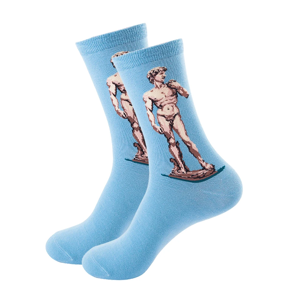 

New Art Van Gogh Mural World Famous Oil Painting Socks Casual Cotton Socks B100T