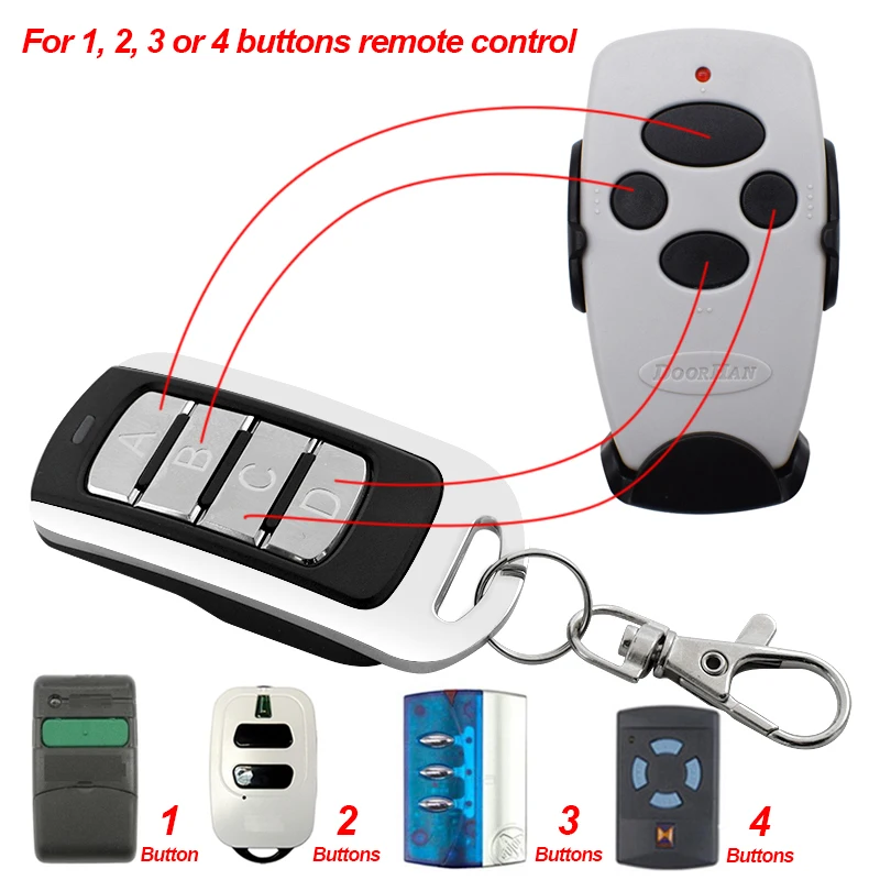 

433.92MHz Fixed & Rolling Code Garage Remote Control 433MHz Duplicator For Home Gate Door 280-868MHz Command Controls