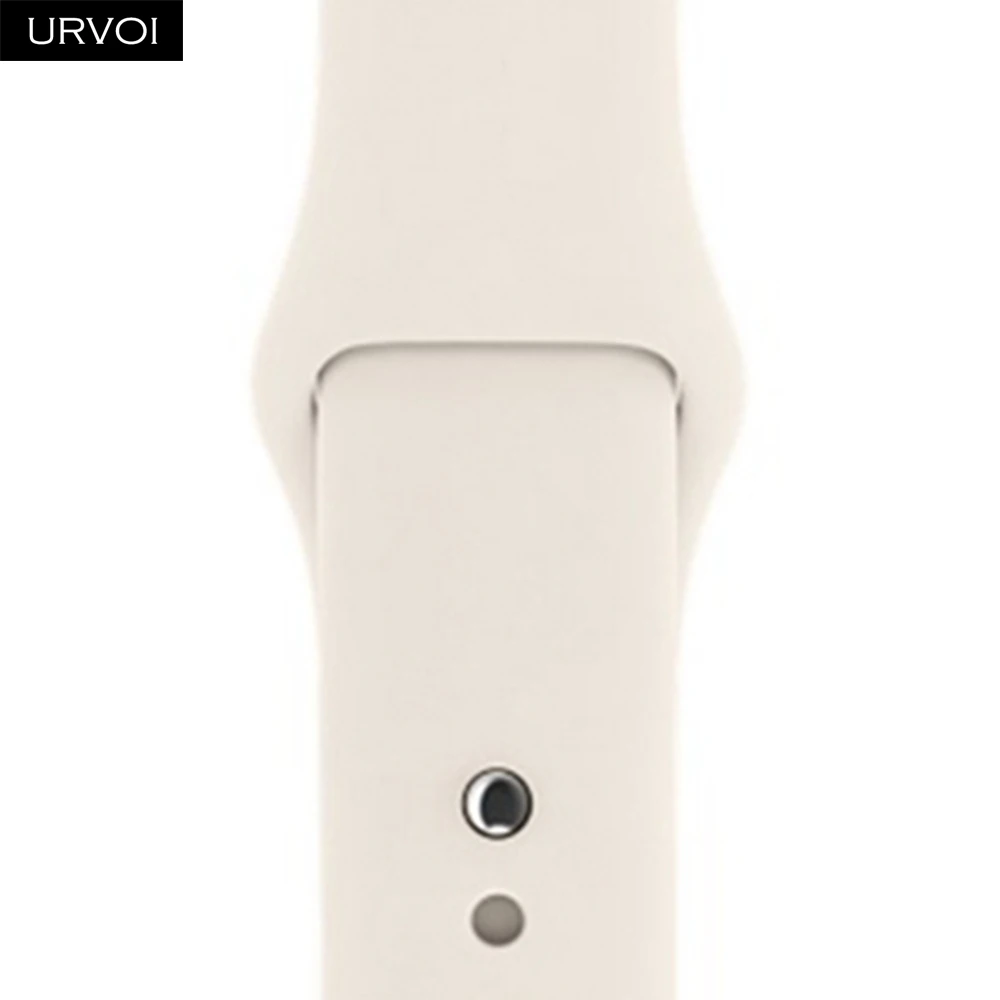Antique White Спортивный ремешок URVOI для apple watch 5, 4, 3, 2, 1, силиконовый ремешок для iWatch 40 мм, 44 мм, застежка на булавке и застежке, новинка, сосновый зеленый - Цвет ремешка: Antique White