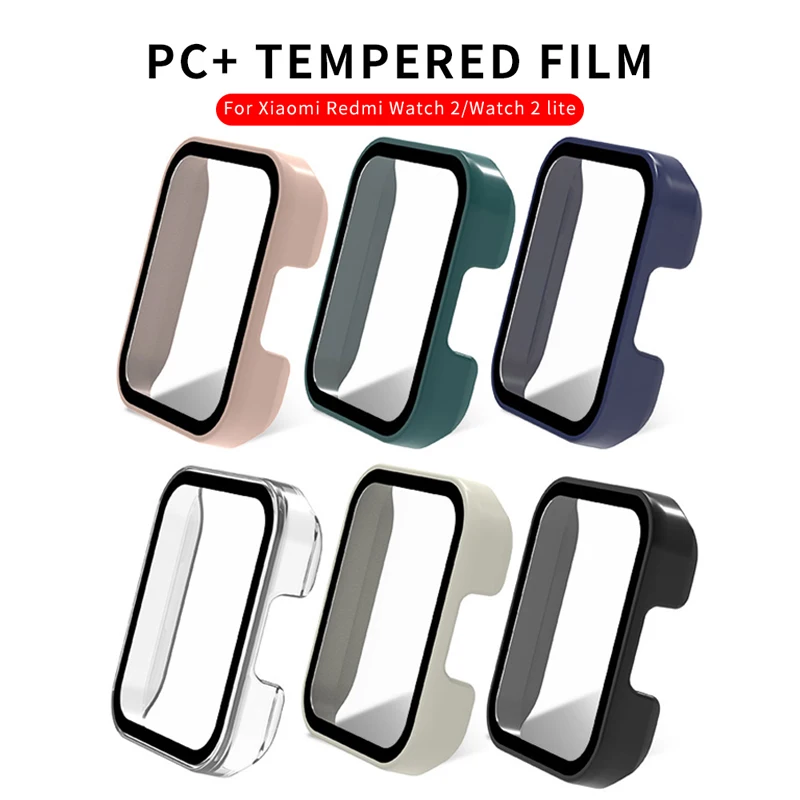 

Full Pc Protective Case For Xiaomi Redmi Watch 2 Lite Smart Screen Protector Case Mi Watch2 Lite Cover Shell+Tempered Glass Film