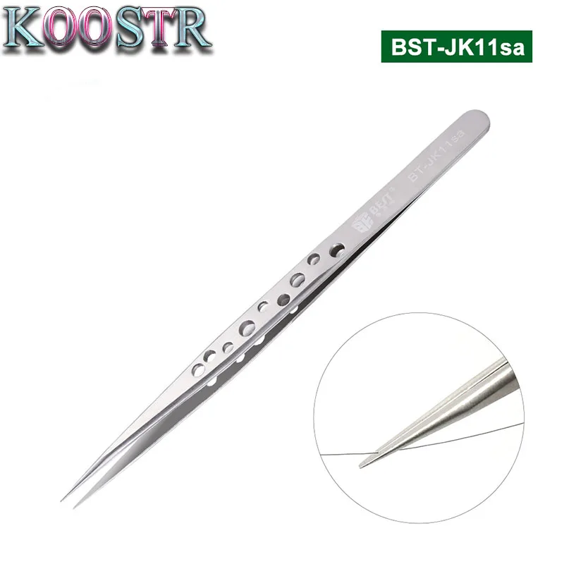 BST JK11SA Professional мобильный телефон Электрический точный пинцет с прямыми зубцами из