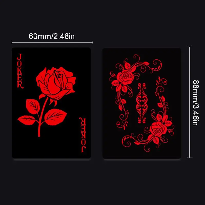 

55sheets/box Rose Flower Poker Waterproof Plastic Playing Cards Gift Poker Cards