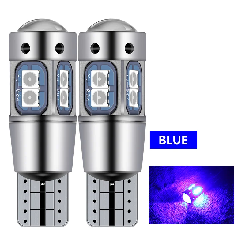 Blue 2 шт. T10 Led W5W Canbus декодирования белый цвет желтый, синий; размеры 34–43 168 194 лампы Габаритные огни для Audi A1 A3 A4 A5 A6 A7 C5 C6 Q7 R8 - Испускаемый цвет: Blue