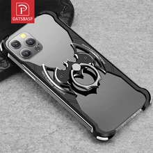 Phone Case For iPhone 12 Pro Max luxury Metal Frame Shape With Airbag Shockproof original case Bumper Back Bover Cool Case