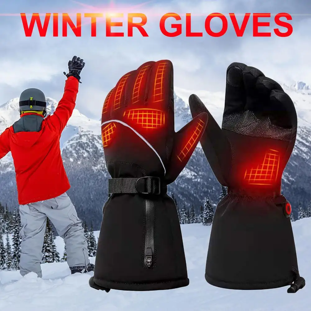 

Electric Heated Gloves Hand Warmer Heating Gloves Finger Safety Constant Temperature Skiing Scooter Cycling Warm Gloves