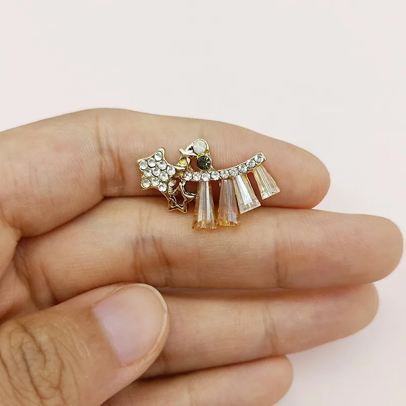 

charm for Wedding Head DIY Handmade Jewelry Making 50PCS 16*25mm Gold color Alloy Material Crystal Star Charm Special Design
