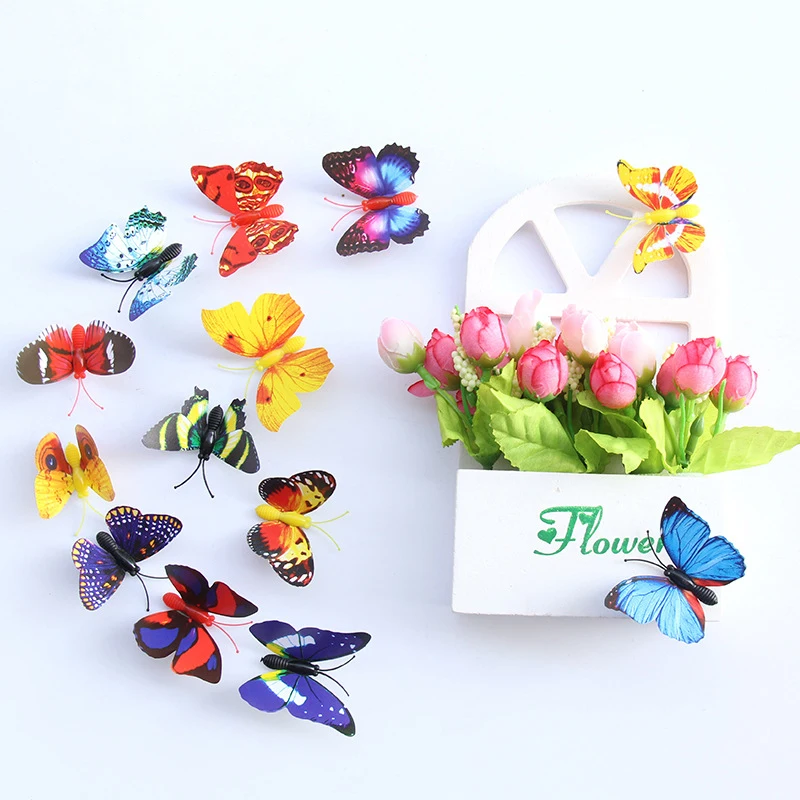 

Wall Stickers Butterflies Decoration In The Nursery on The Refrigerator Cabinet 3d Home Mural Living Children's Room Accessories