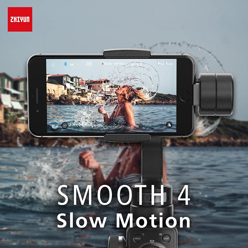 ZHIYUN Smooth 4 шарнирный стабилизатор для камеры GoPro 3 осевой портативный монопод с