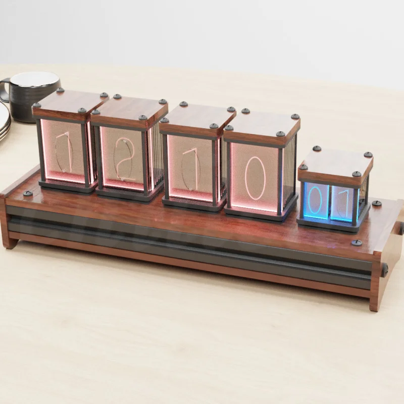 6-битные аналоговые светящиеся трубчатые часы креативные цифровые RGB