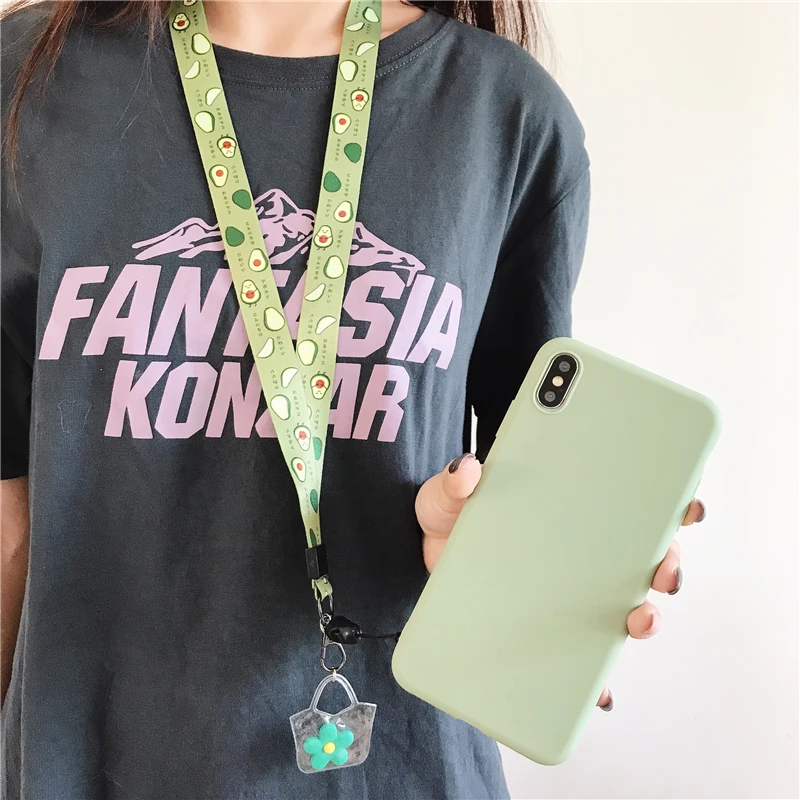 Для iphone 7 8 X мультфильм милый кулон декольте ключ ремешок сертификат тренажерный