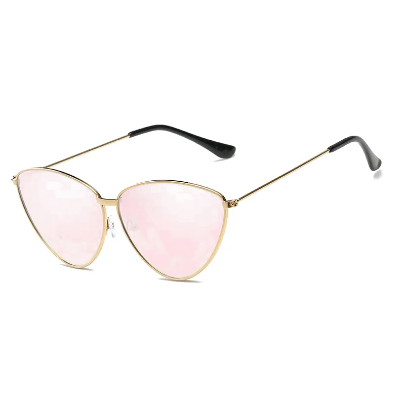 

Очки солнцезащитные женские «кошачий глаз» с металлической оправой