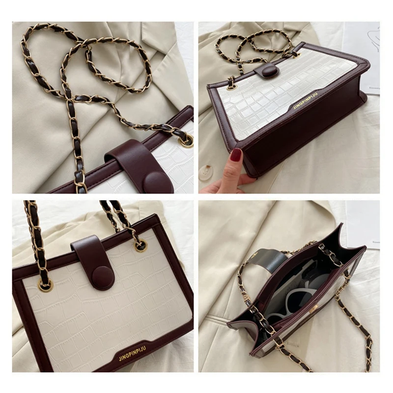 

Fashion Crocodile Pattern Women's High Quality Shoulder Messenger Bag Luxury Retro Chain Leisure Travel Handbag