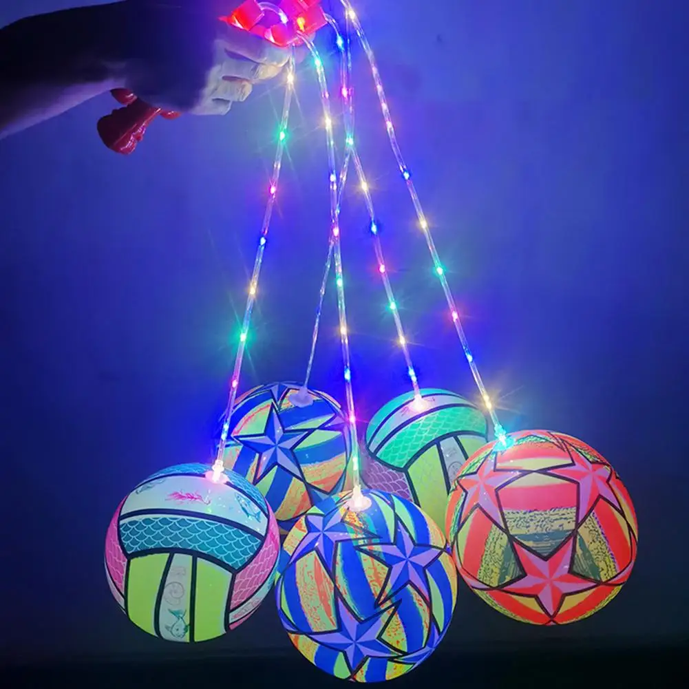 

Kid Toy Ball LED Luminous Flashing Bouncy Ball Portable Inflatable Colorful Throwing Bouncy Ball For Kid Toy Gift