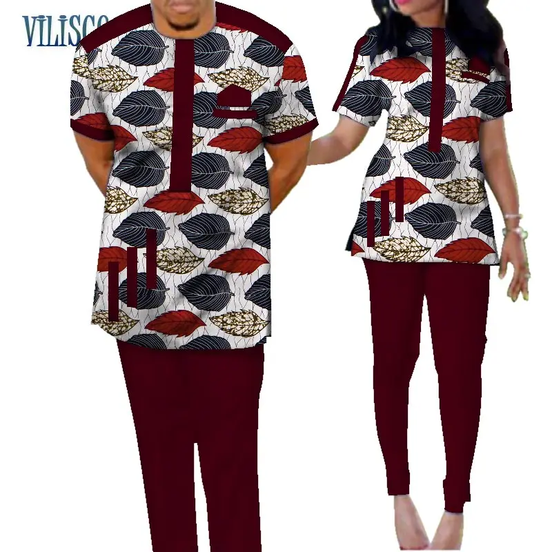 Традиционные комплекты из топа и штанов с принтом в африканском стиле Базен риче