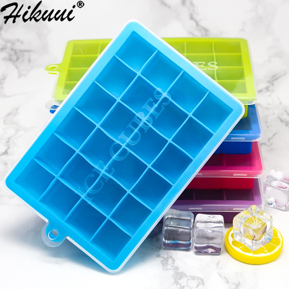 Силиконовая форма для льда с крышкой 5 цветов 24 ячейки|Емкости мороженого| |
