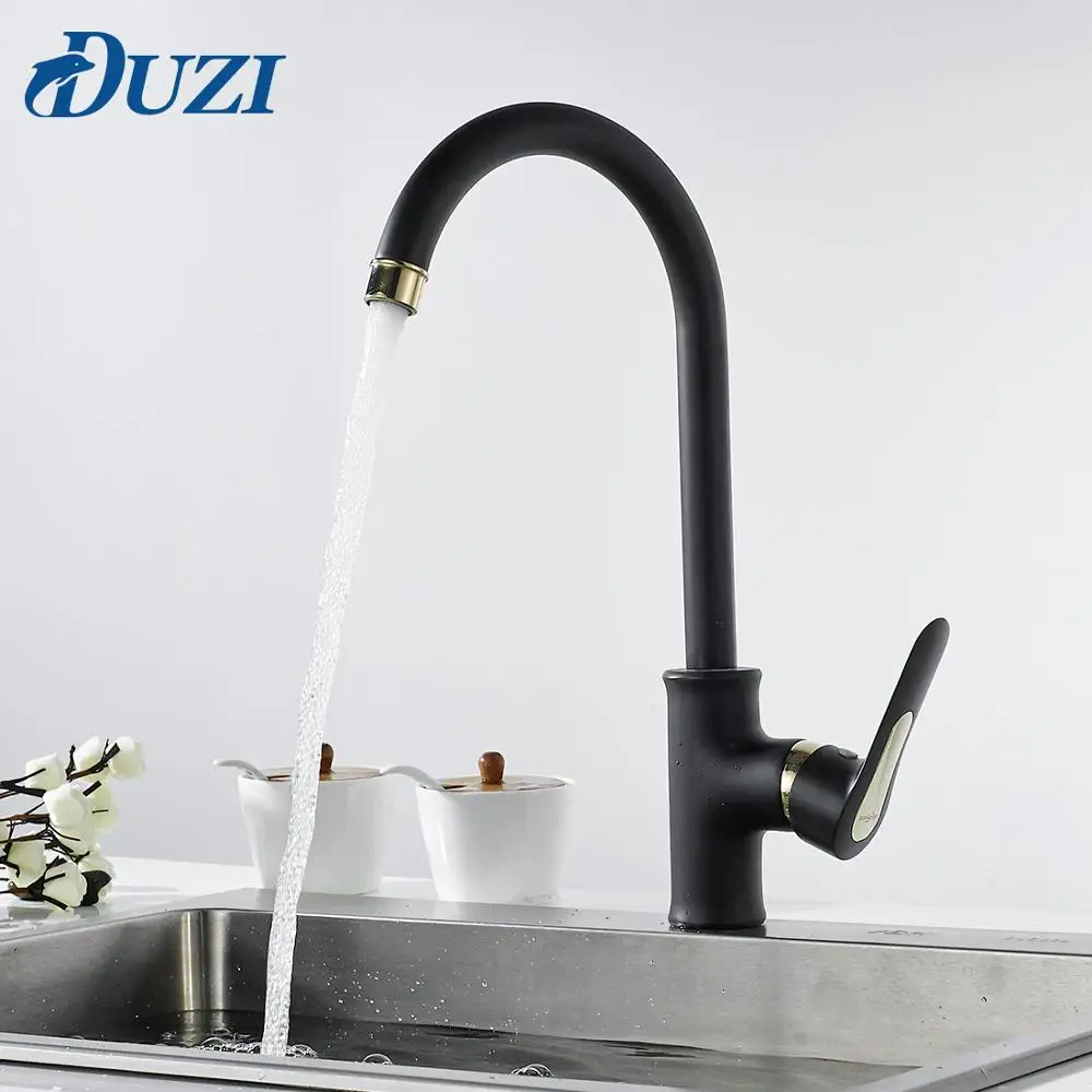 Кухонный смеситель из нержавеющей стали матовый черный кран с одной ручкой