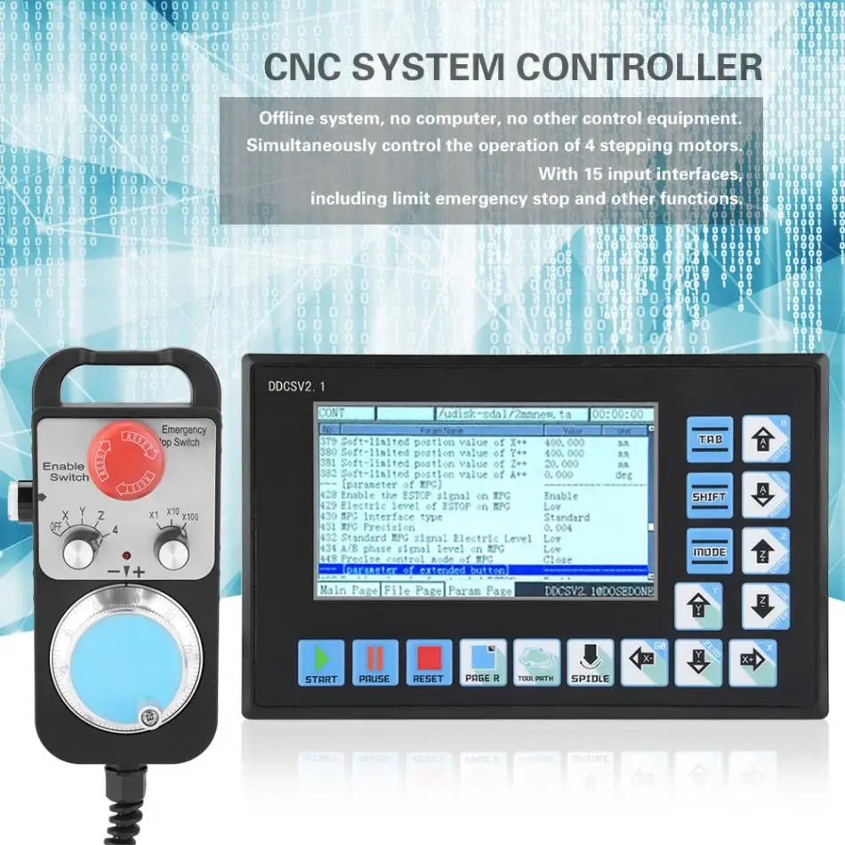 5 в 4 оси USB CNC Off line система управления DDCSV2.1Offline гравировальные машины с маховиком