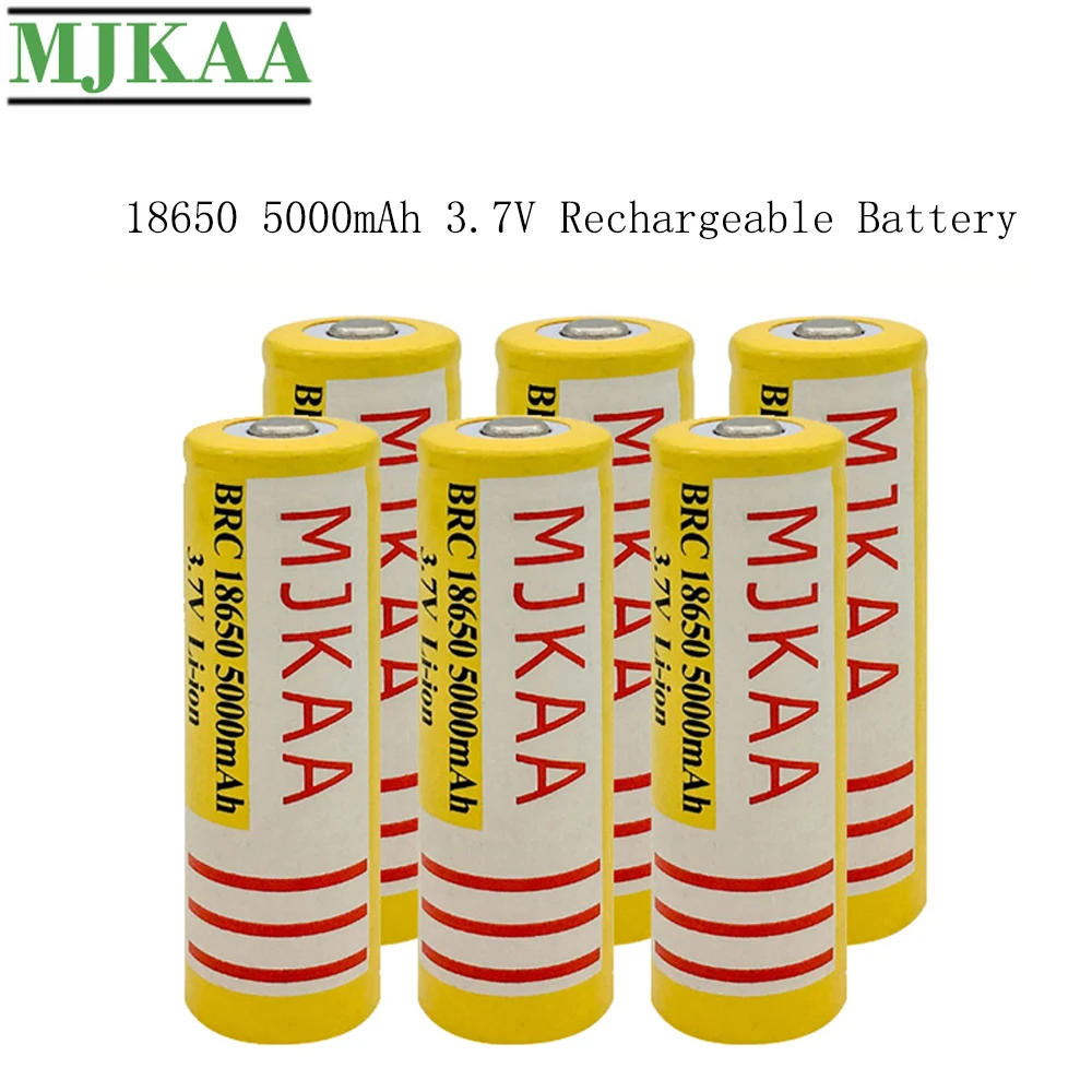 MJKAA 6 шт. 100% оригинальный новый BRC18650 5000 мАч 3 7 в литий ионный Перезаряжаемый