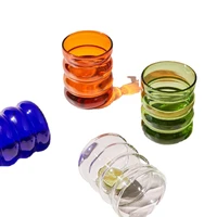 creative glass cup heat resistant tumbler drinkware tea juice milk coffee mug home water glasses ripple mug 250ml