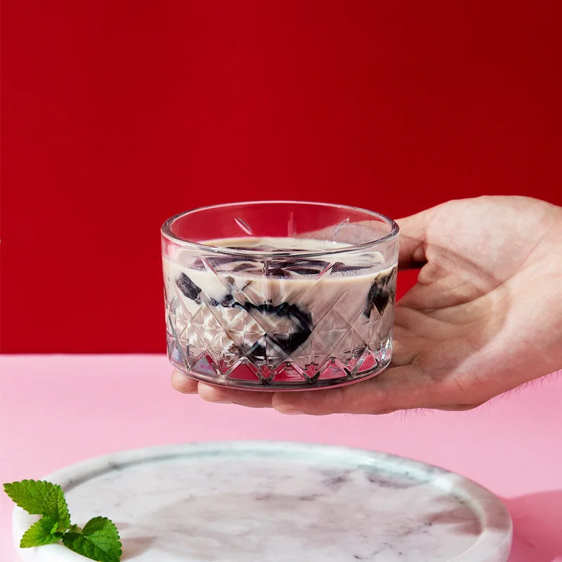 225 мл рельеф с узором &quotромбиками&quot Стекло мисочка маленькая ведро фруктов