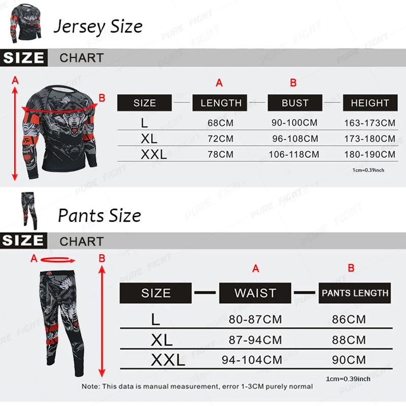 Набор для бокса с 3D принтом волка компрессионная футболка и штаны MMA Rashguard плотная