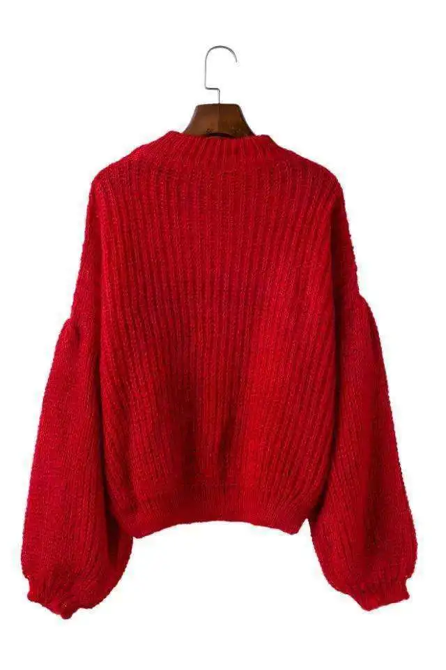 

Lantern Sleeve Loose Sweater