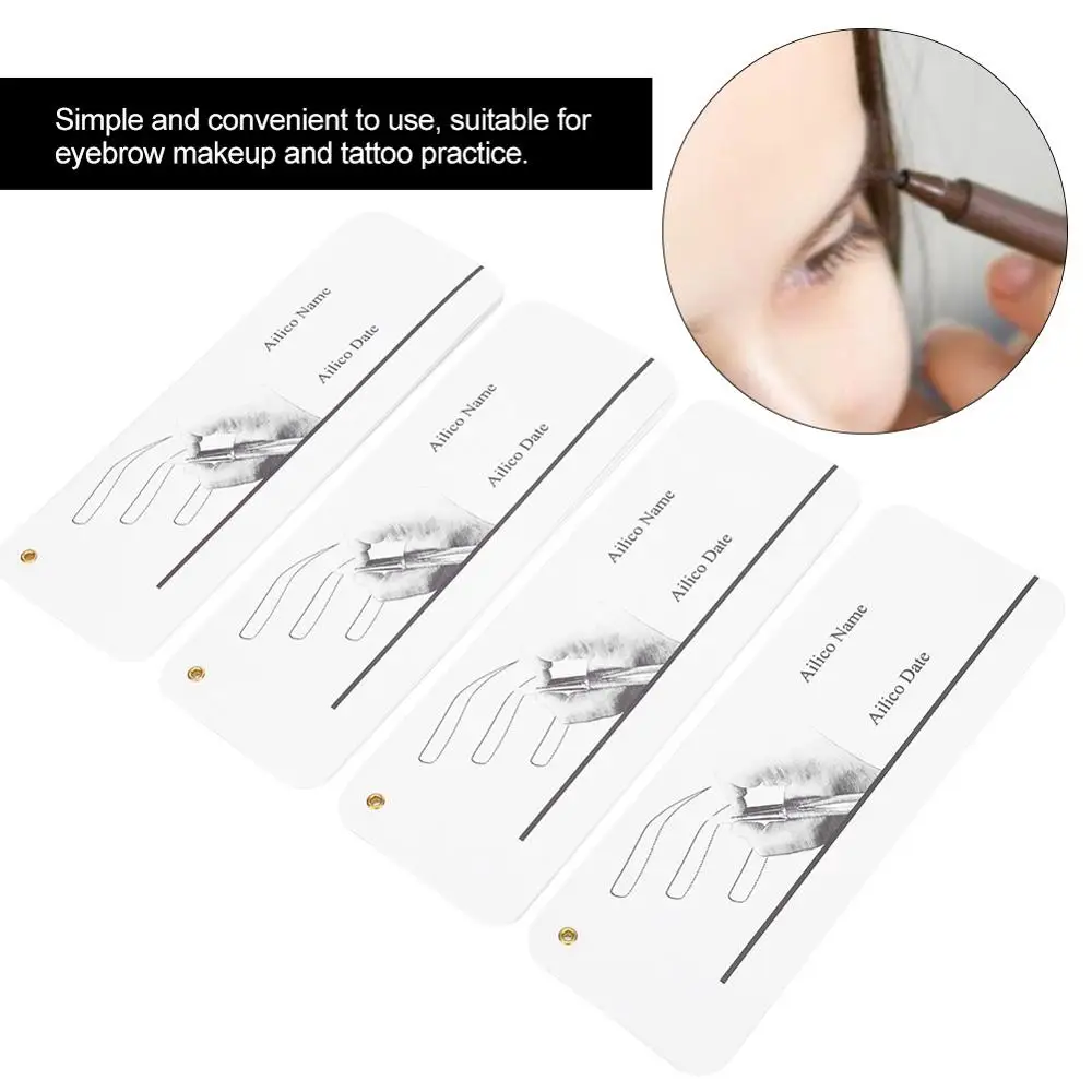 10 Pcs Classic Tattoo Eyebrow Practice Card Reusable Plate Latex Skin Permanent Makeup Training | Красота и здоровье