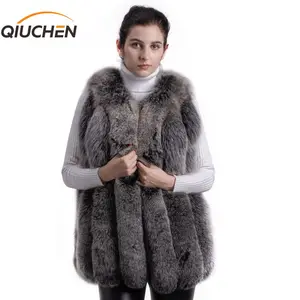 QIUCHEN PJ8097 2021new прибытия Бесплатная доставка развивающий коврик для ползания однотонная жилетка из натурального меха лисы для женщин зимняя куртка без рукавов из натуральной Пальто без рукавов