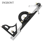 Профессиональные Плотницкие Инструменты 300 мм, комбинированная квадратная линейка из нержавеющей стали, транспортир, многофункциональный измерительный инструмент