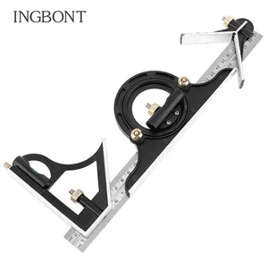 Профессиональные Плотницкие Инструменты 300 мм, комбинированная квадратная линейка из нержавеющей стали, транспортир, многофункциональный измерительный инструмент