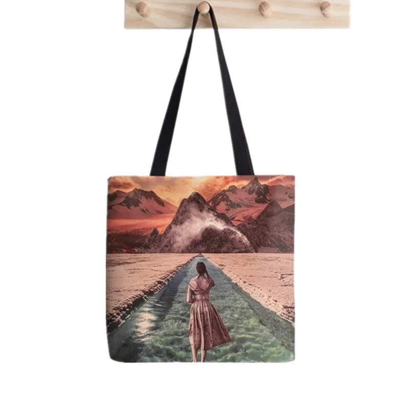 

Женская холщовая сумка-шоппер с принтом