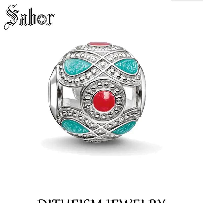 jewellery DIY Beads Green &amp Red Ethnic 2020 silver colour jewelry Gift Women Men Boy Girl Fit Bracelets Necklace Choker mens | Украшения
