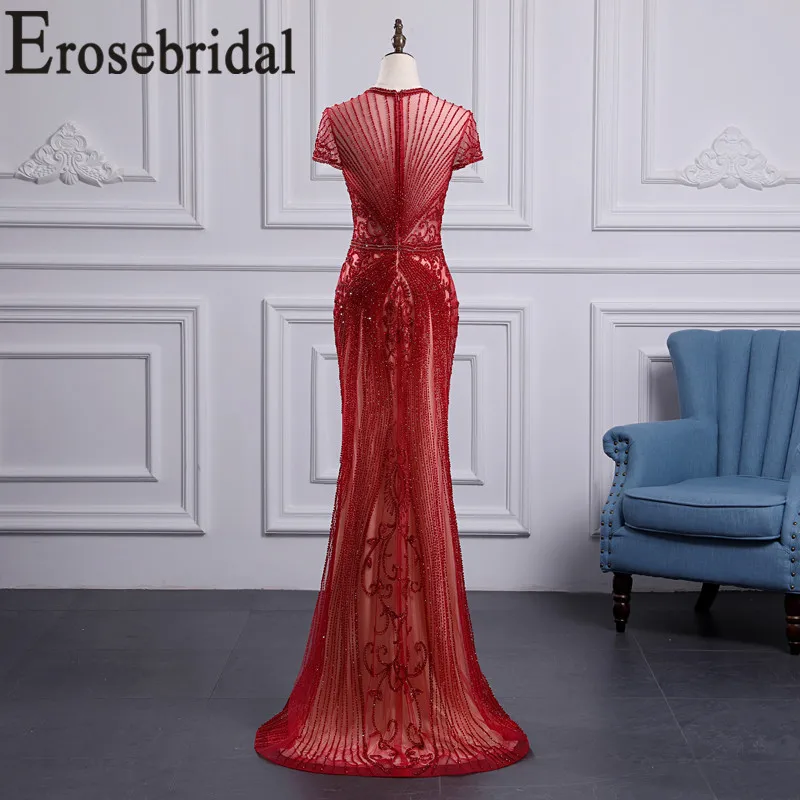 Erosebridal, короткий рукав, Русалка, вечернее платье с бюстгальтером, элегантное, на молнии, сзади, длинное, официальное, женское, вечернее платье, платье для вечеринки