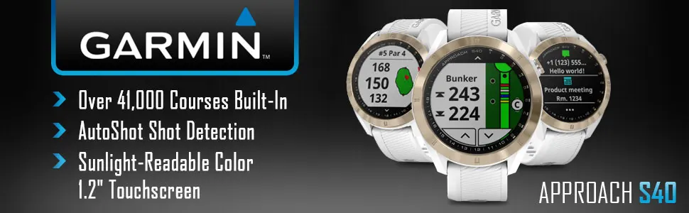 Оригинальные часы для гольфа с gps Garmin Approach S40, стильные gps Golf Смарт-часы легкие с сенсорным дисплеем водонепроницаемые часы