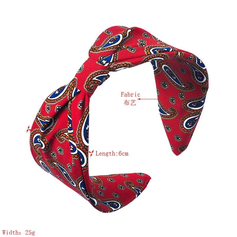 

Bohemian Handmade Floral Print Wide Size Headband Fashion Hairband Bezel Turban Women Girls Hair Accessories Hair Hoop Wholesale