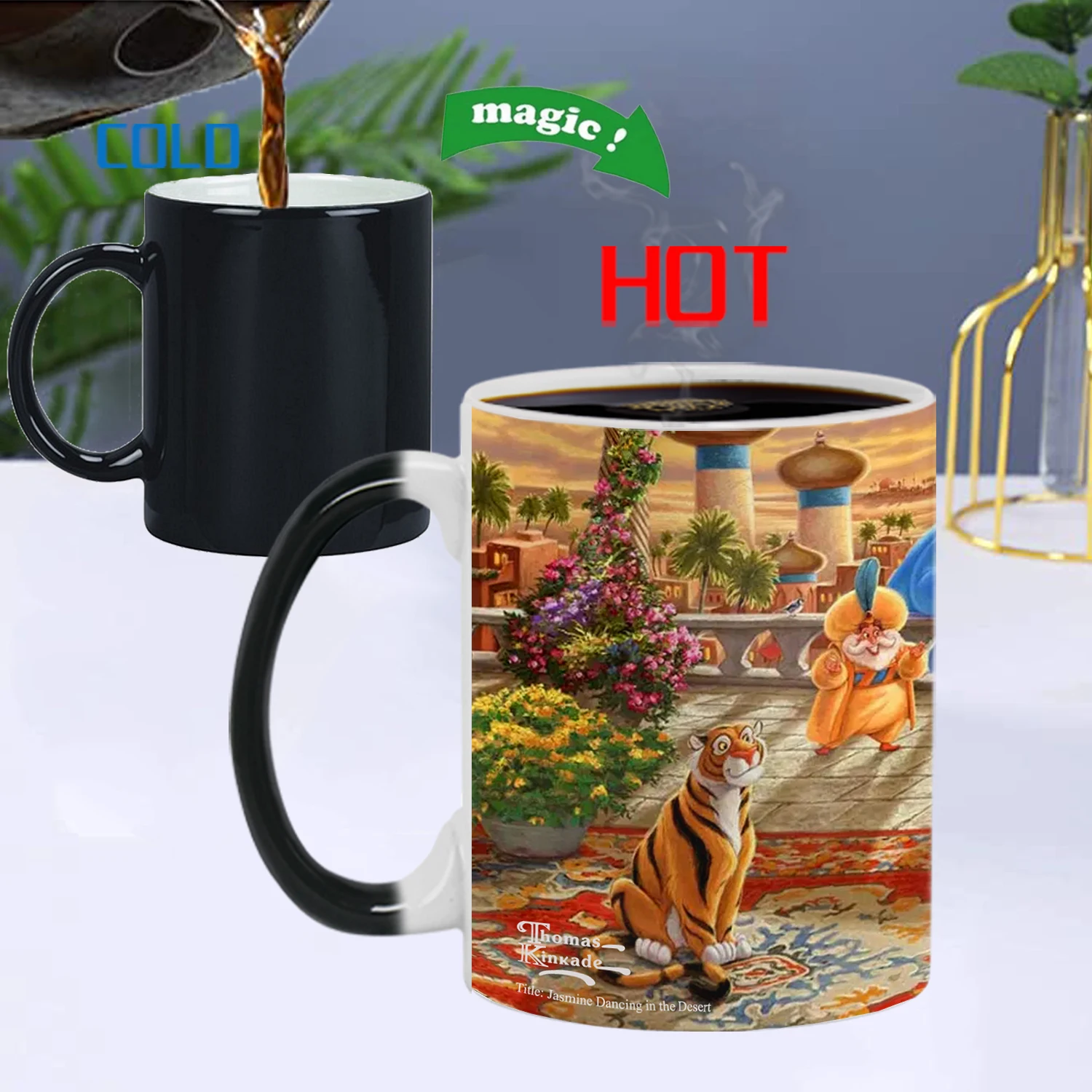 

Cartoon Series Heat Sensitive Magic Color Changing 11oz Ceramic Mugs Student Breakfast Coffee Cow Milk Tea Cup Interesting Gift