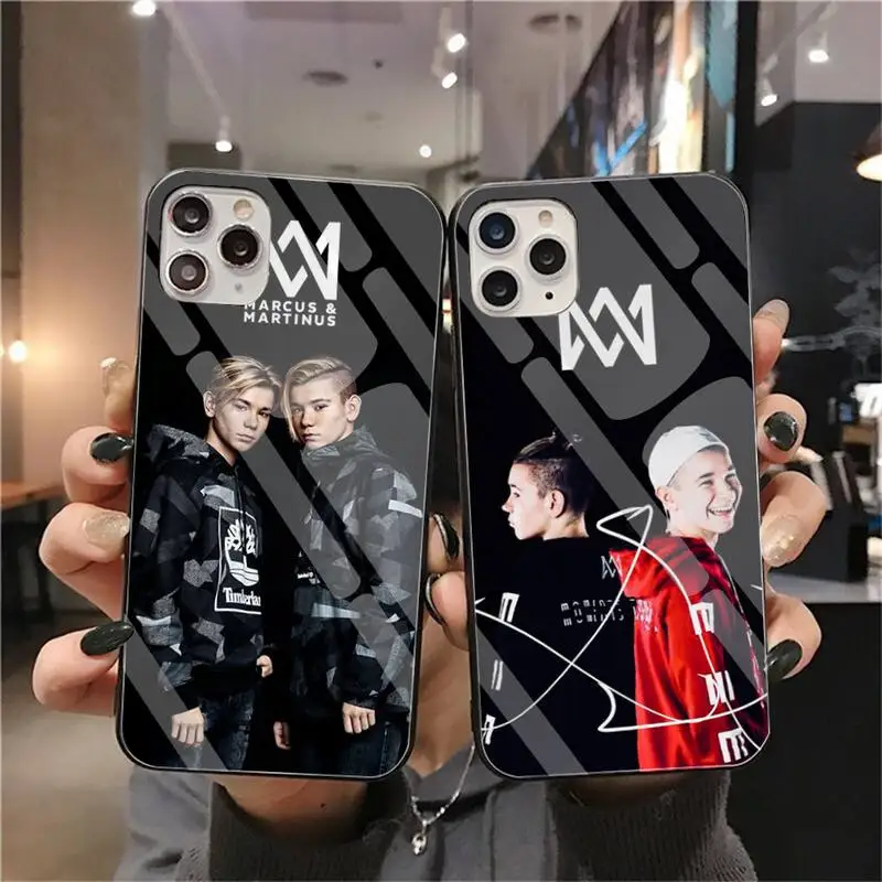Чехол для телефона Marcus and Martinus с закаленным стеклом iPhone 11 Pro XR XS MAX 8X7 6S 6 Plus SE