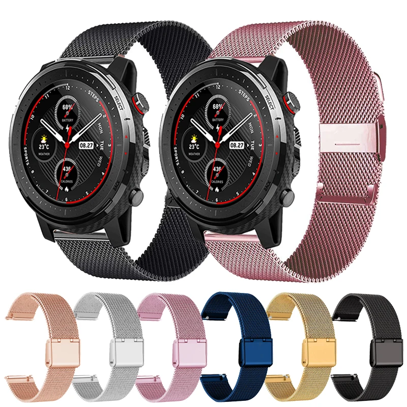 

Metal Bracelet For Huami Amazfit Stratos 3 Strap Stainless steel Watchband for xiaomi Amazfit Stratos 2/2s Replacement Wristband