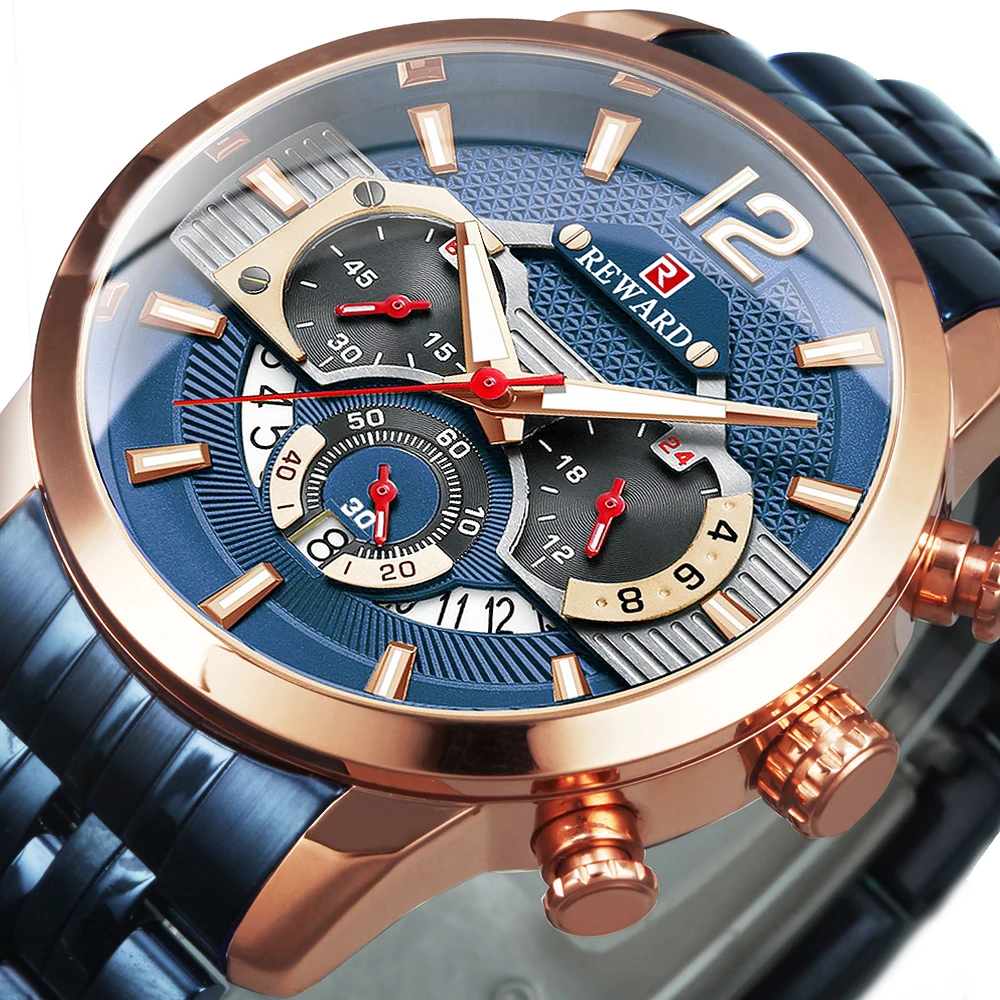 

Часы мужские 2021, мужские кварцевые наручные часы ведущей марки, спортивные часы, полностью стальной телефон, хронограф