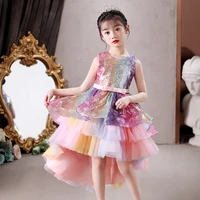 pink sequins elegant girls party dress 11 to 12 years baby girl birthday dress princess ball gown tulle communion dresses
