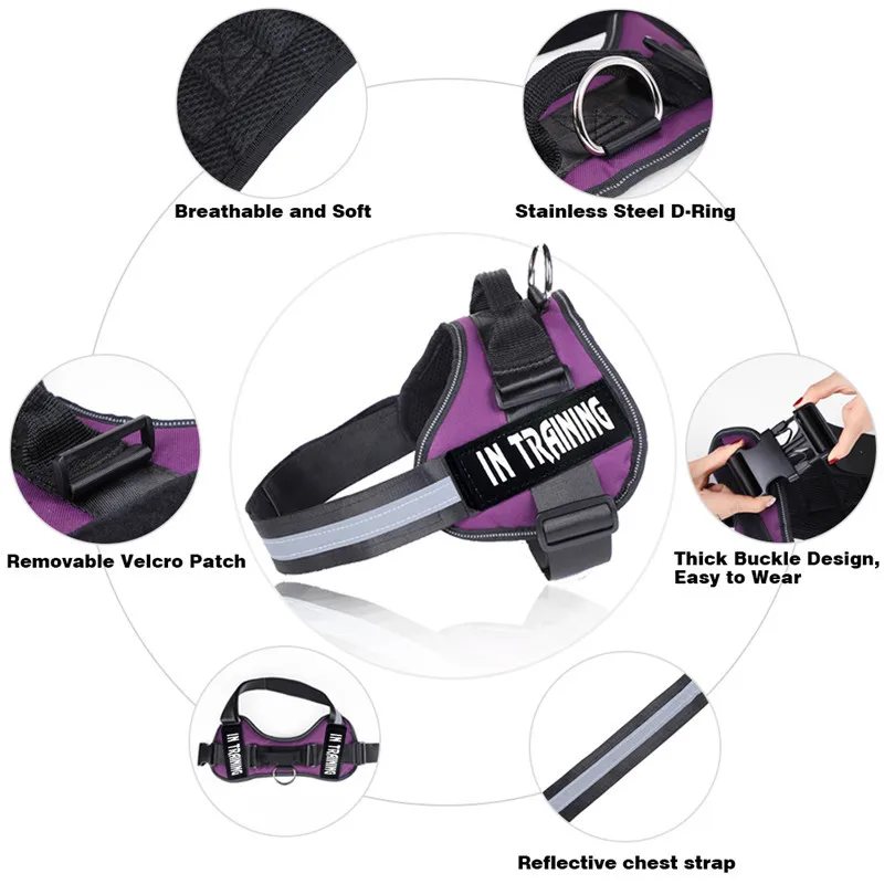 Нейлоновый персонализированный поводок для собак светоотражающий регулируемый