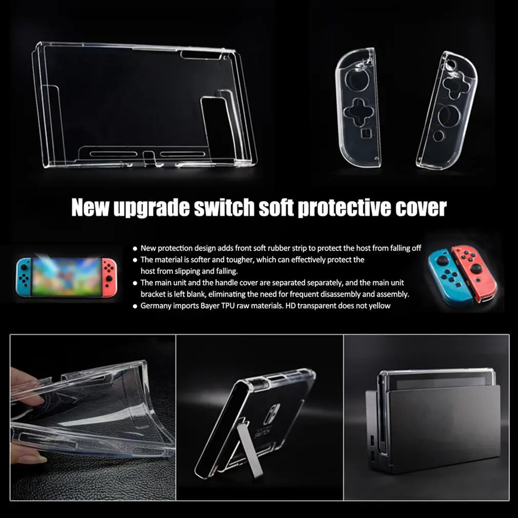 

New Nintend Switch Crystal Shell Case Dockable Clear Transparent Protective Cover for Nintendo Switch Nintendoswitch Accessories