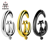 kubooz trendy fashionable stainless steel cute cat ear weight piercing stretchers body jewelry earring gauges expanders one pair