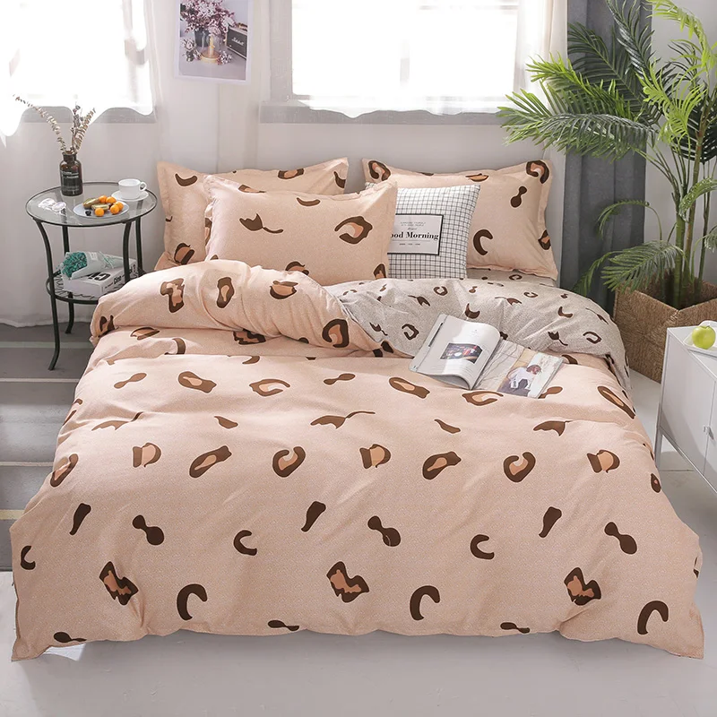 

Cotton Bedding Set 4pcs With Duvet Cover Bed Sheet Pillowcase Children Stripe Bed Linen Set King Queen Full Twin Size
